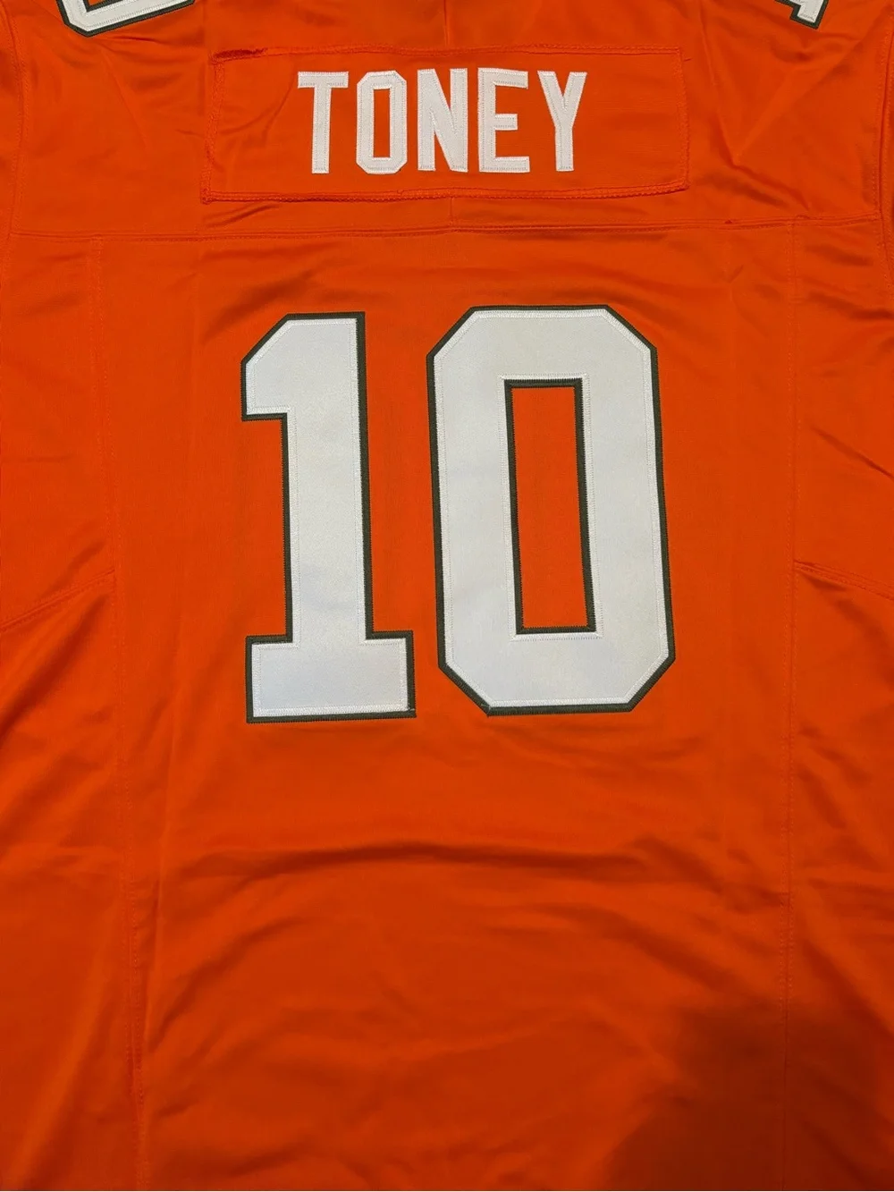 Miami Hurricanes Malachi Toney Adult Large Stitched Orange Jersey